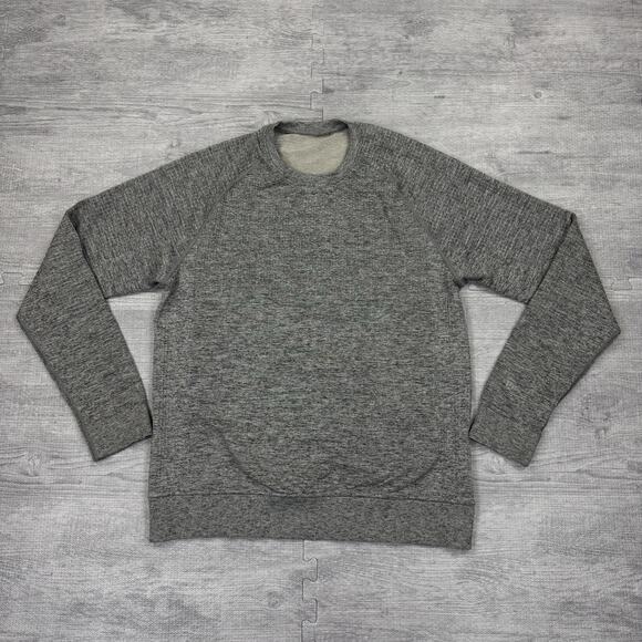 Lululemon Engineered Warmth Long Sleeve Crew Vapor/Gull Grey/Black Sz M Merino - Picture 1 of 10